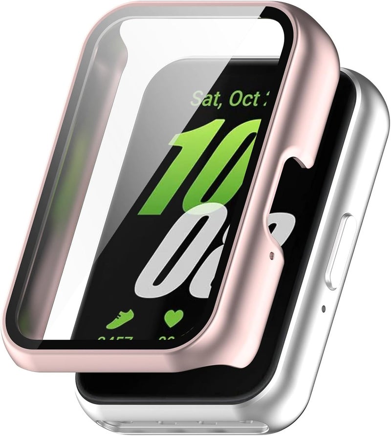 FanTEK Compatible for Samsung Galaxy Fit 3 Watch Case for Women Men, Scratch Resistant Shock Absorbing Case, Light Pink - Image 1
